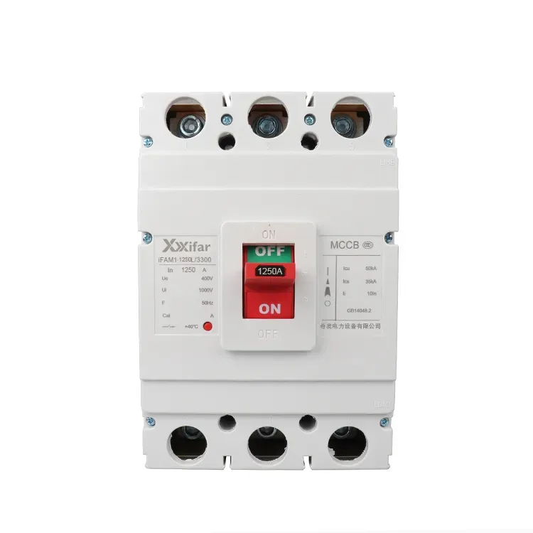 1250 Amp 3 قطب 600v Mccb سرکٹ بریکر